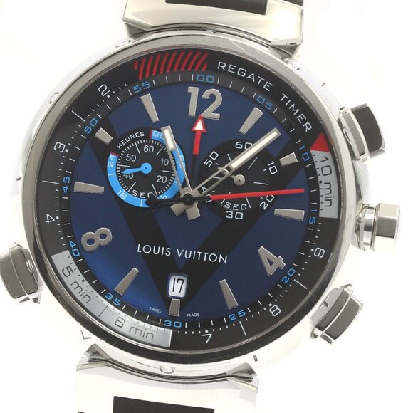 LOUIS VUITTON Tambour Regatta Q102D Chronograph Alarm Quartz Men's Watch_880010 - Picture 1 of 6